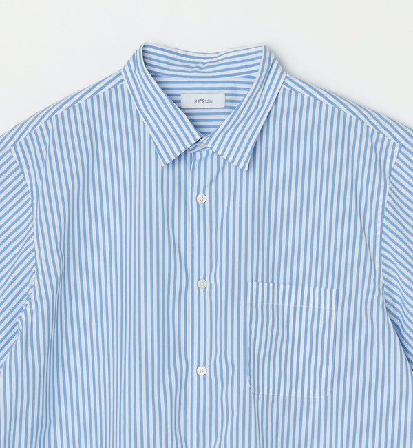 SHIPS any「SHIPS any: ブルーパレット ストライプ / ハケメ リラックス レギュラーカラー シャツ◇」|シャツ・ブラウス|