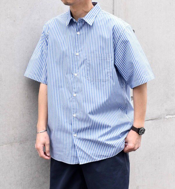 SHIPS any「SHIPS any: ブルーパレット ストライプ / ハケメ リラックス レギュラーカラー シャツ◇」|シャツ・ブラウス|