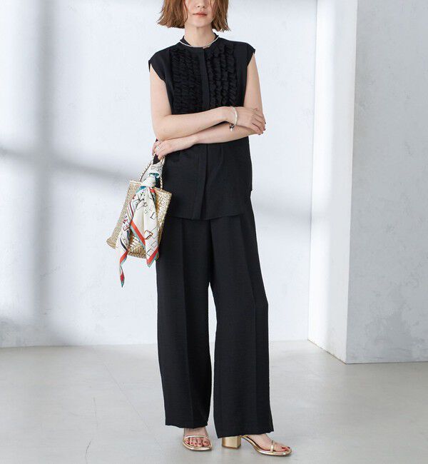 SHIPS for women「〈手洗い可能〉麻混 タック ワイド パンツ」|その他|