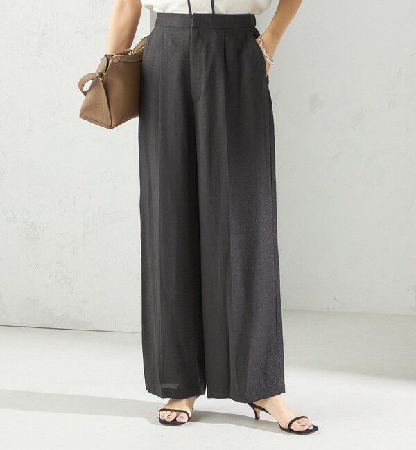 SHIPS for women「〈手洗い可能〉麻混 タック ワイド パンツ」|その他|