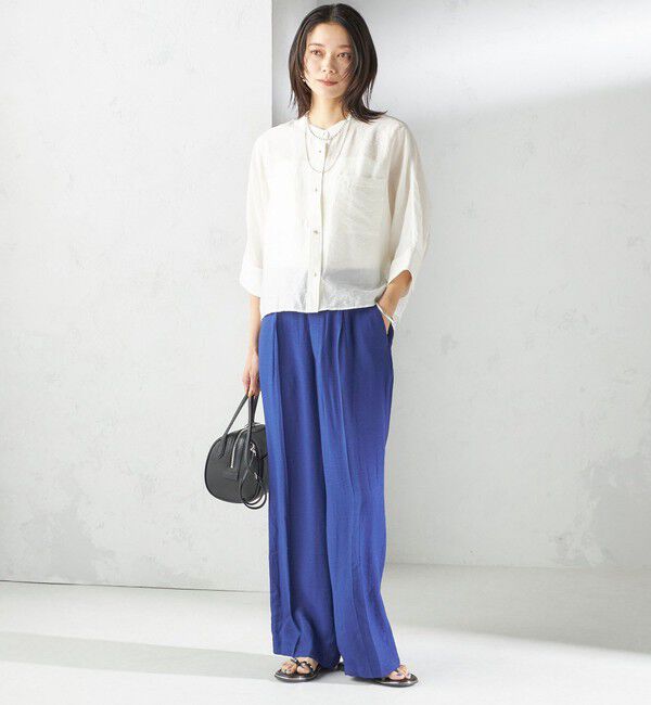 SHIPS for women「〈手洗い可能〉麻混 タック ワイド パンツ」|その他|