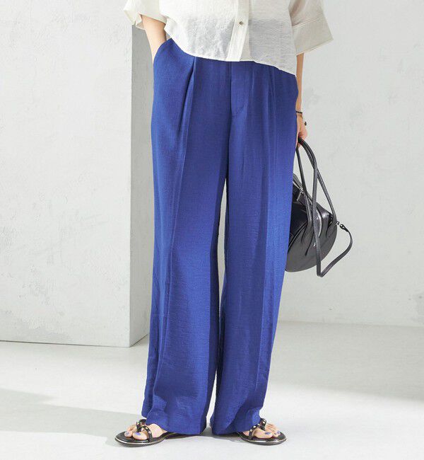 SHIPS for women「〈手洗い可能〉麻混 タック ワイド パンツ」|その他|