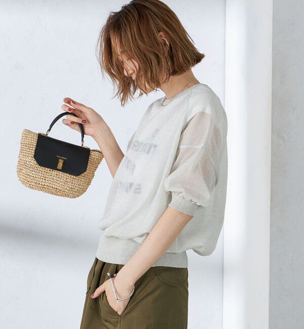 SHIPS for women「〈手洗い可能〉シアー ラメ 半袖 サマー ニット」|ニット・セーター|