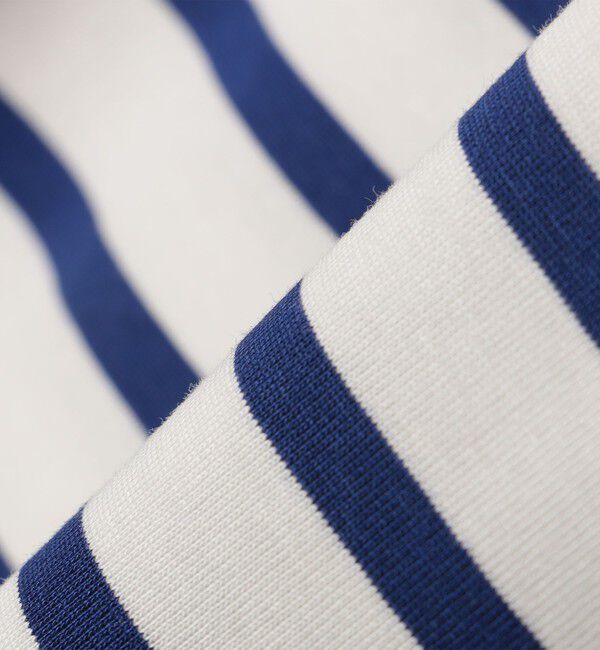 SHIPS for women「〈手洗い可能〉オーガニック 綿 ボーダー ショート スリーブ」|Tシャツ・カットソー|