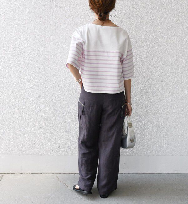 SHIPS for women「〈手洗い可能〉オーガニック 綿 ボーダー ショート スリーブ」|Tシャツ・カットソー|