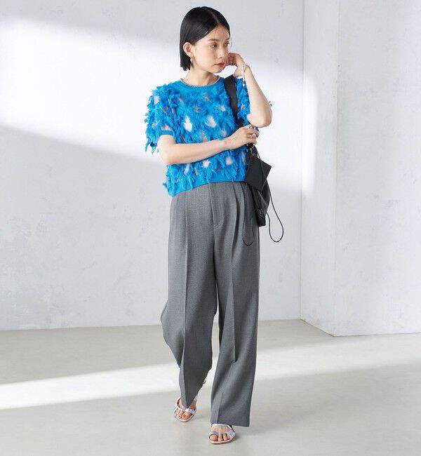 SHIPS for women「〈手洗い可能〉シャーク ツイード タック パンツ」|その他|