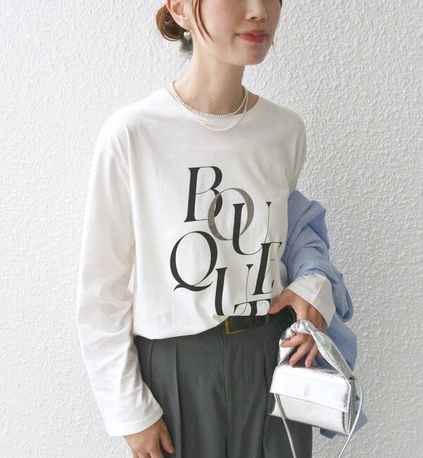 SHIPS for women「【WEB限定】バリエーション ロゴ プリント ロングスリーブ TEE」|Tシャツ・カットソー|