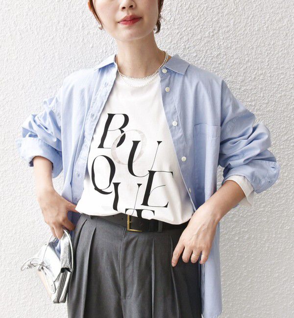 SHIPS for women「【WEB限定】バリエーション ロゴ プリント ロングスリーブ TEE」|Tシャツ・カットソー|