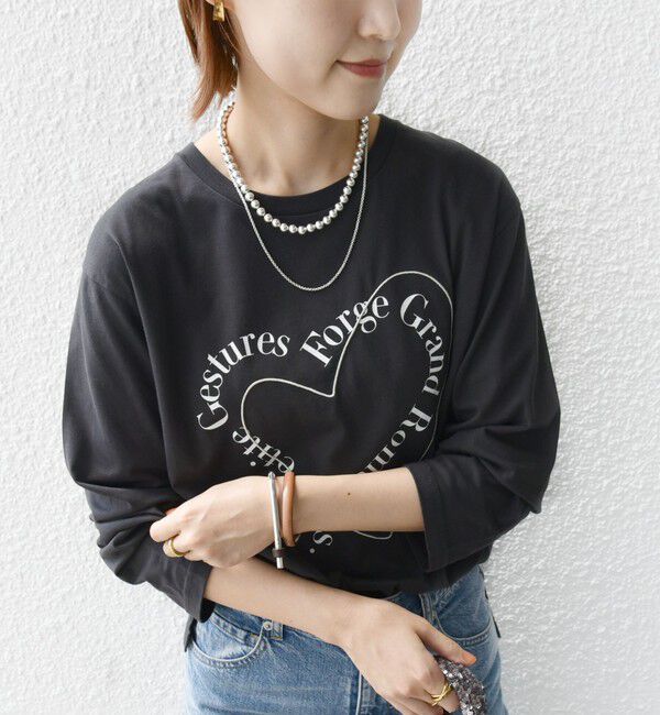 SHIPS for women「【WEB限定】バリエーション ロゴ プリント ロングスリーブ TEE」|Tシャツ・カットソー|