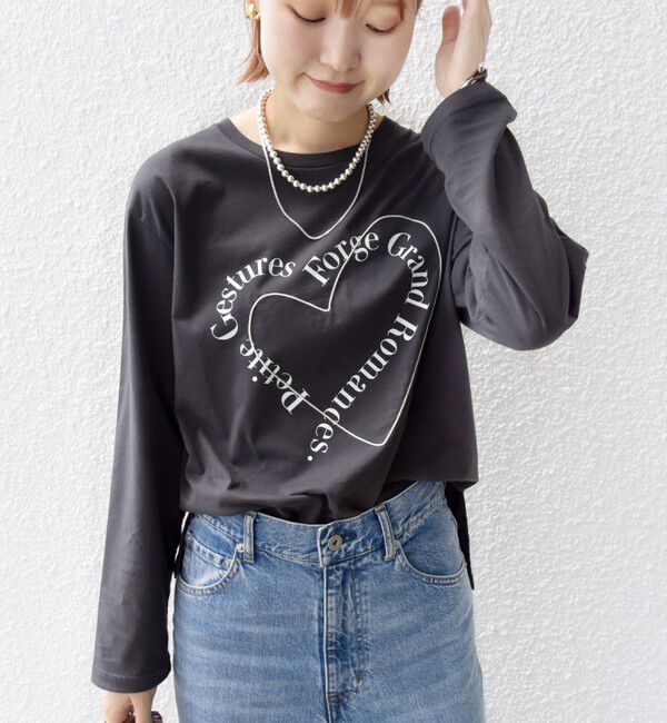 SHIPS for women「【WEB限定】バリエーション ロゴ プリント ロングスリーブ TEE」|Tシャツ・カットソー|