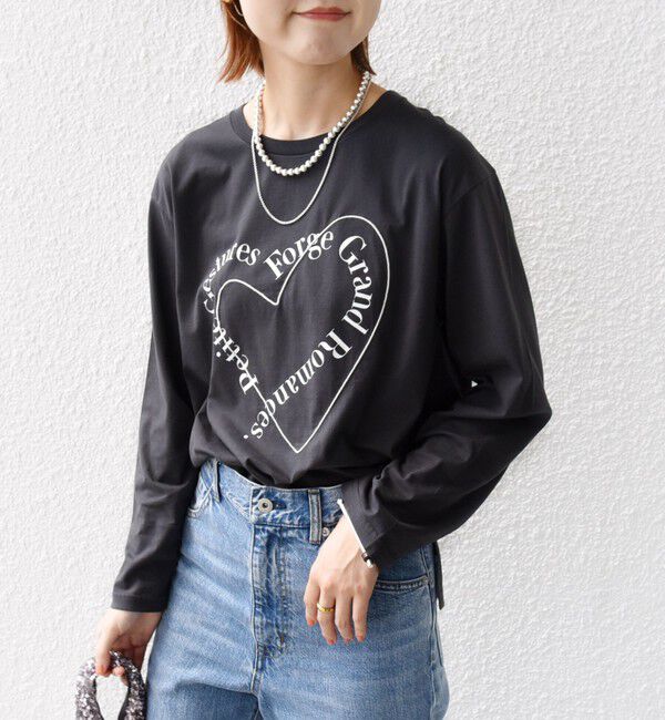 SHIPS for women「【WEB限定】バリエーション ロゴ プリント ロングスリーブ TEE」|Tシャツ・カットソー|
