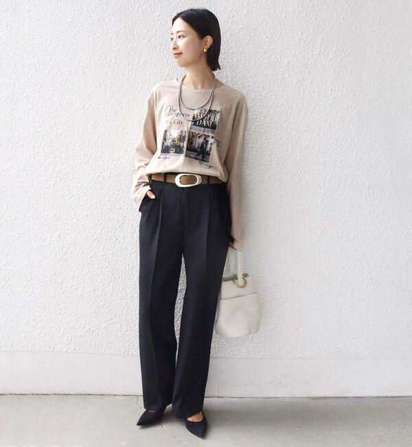 SHIPS for women「【WEB限定】バリエーション ロゴ プリント ロングスリーブ TEE」|Tシャツ・カットソー|