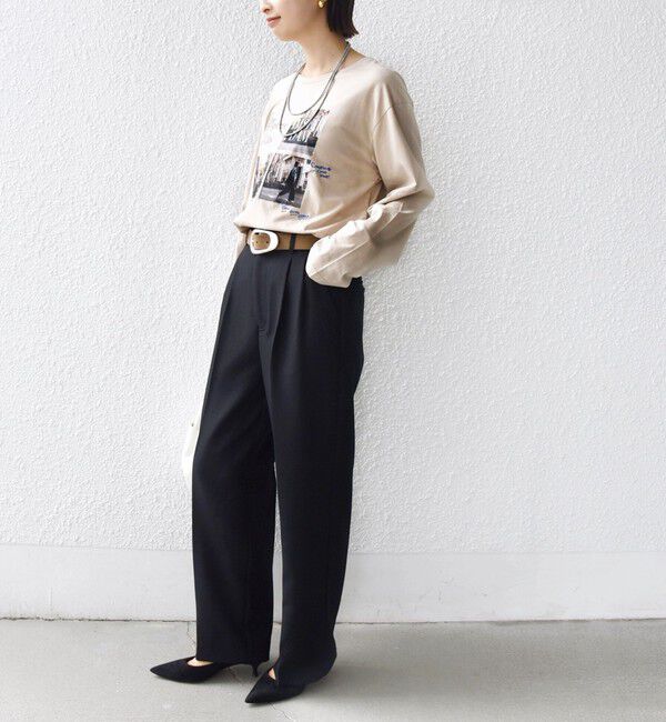 SHIPS for women「【WEB限定】バリエーション ロゴ プリント ロングスリーブ TEE」|Tシャツ・カットソー|