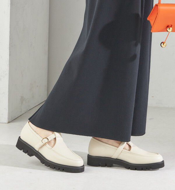 SHIPS for women「HAMON:Tストラップ シューズ（晴雨兼用）」|ローファー|ナチュラル