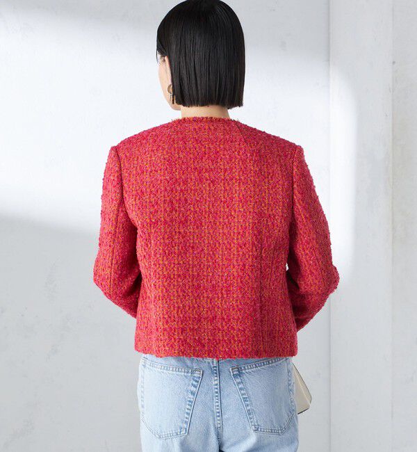 SHIPS for women「GIOLICA: ツイード ノーカラー ジャケット」|ノーカラージャケット|