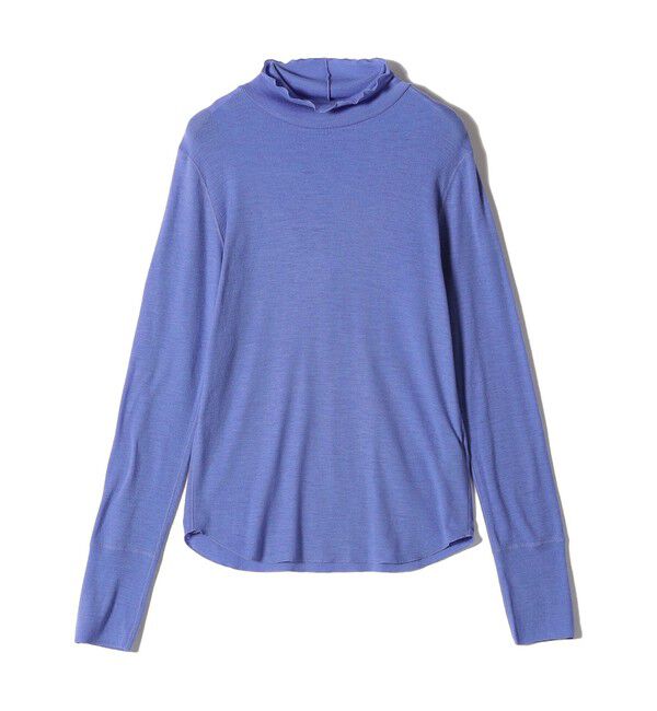SHIPS for women「SHIPS Primary Navy Label:ウール フライス ジャージー タートルネック」|Tシャツ・カットソー|スカイブルー