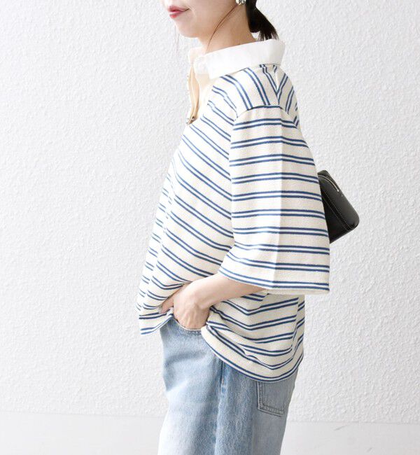 SHIPS any「SHIPS any:〈洗濯機可能〉パイル ボーダー ラガーTEE」|Tシャツ・カットソー|