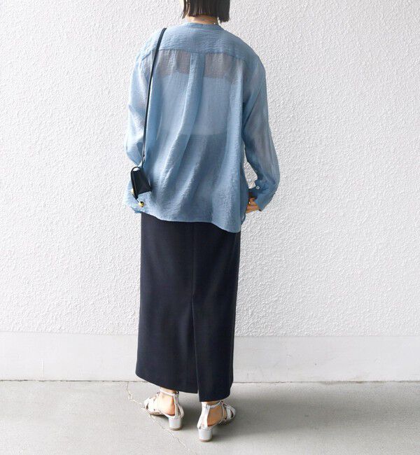 SHIPS for women「【WEB限定】〈洗濯機可能〉シアー プリーツ ヨーク パールモチーフボタン ブラウス」|シャツ・ブラウス|