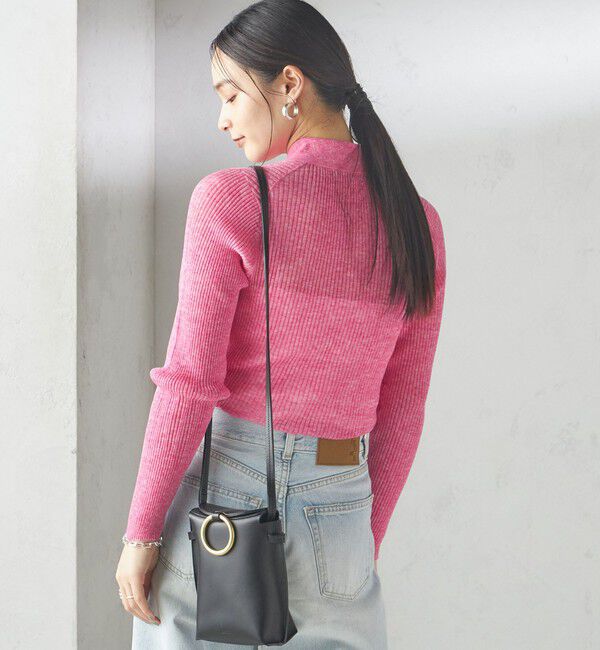 SHIPS for women「〈手洗い可能〉シアー リブ 長袖 ポロ ニット」|ニット・セーター|