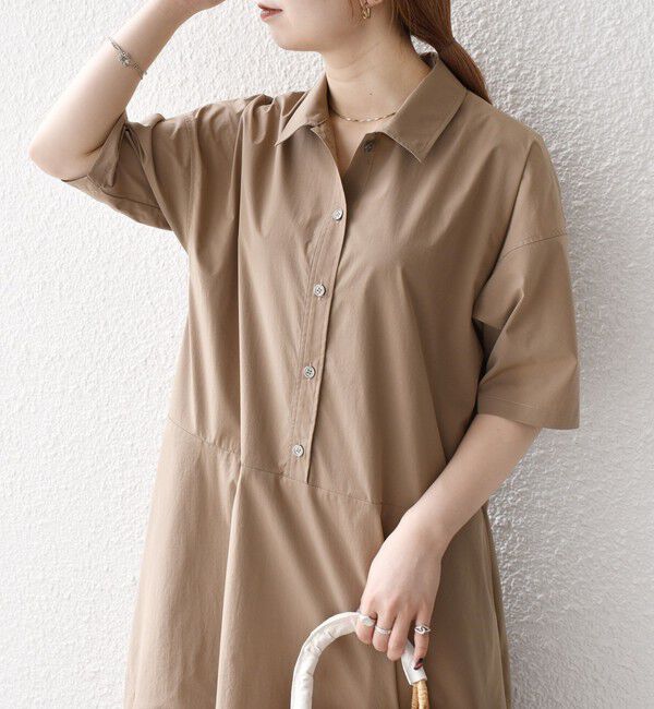 SHIPS any「SHIPS any:〈洗濯機可能〉タイプライター ボリューム シャツ ワンピース」|ワンピース|