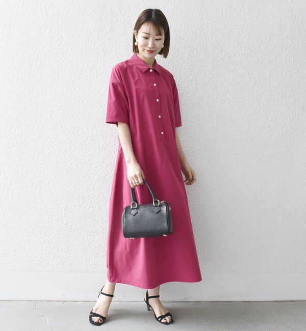 SHIPS any「SHIPS any:〈洗濯機可能〉タイプライター ボリューム シャツ ワンピース」|ワンピース|