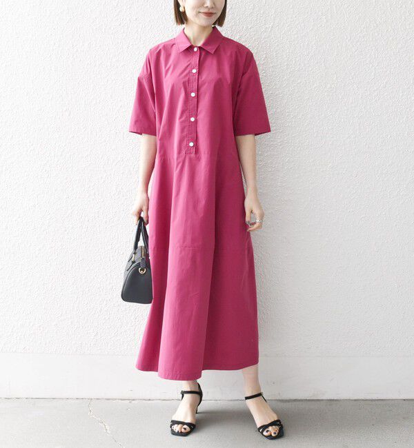 SHIPS any「SHIPS any:〈洗濯機可能〉タイプライター ボリューム シャツ ワンピース」|ワンピース|