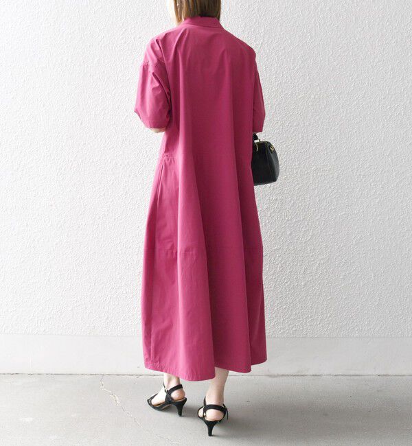 SHIPS any「SHIPS any:〈洗濯機可能〉タイプライター ボリューム シャツ ワンピース」|ワンピース|