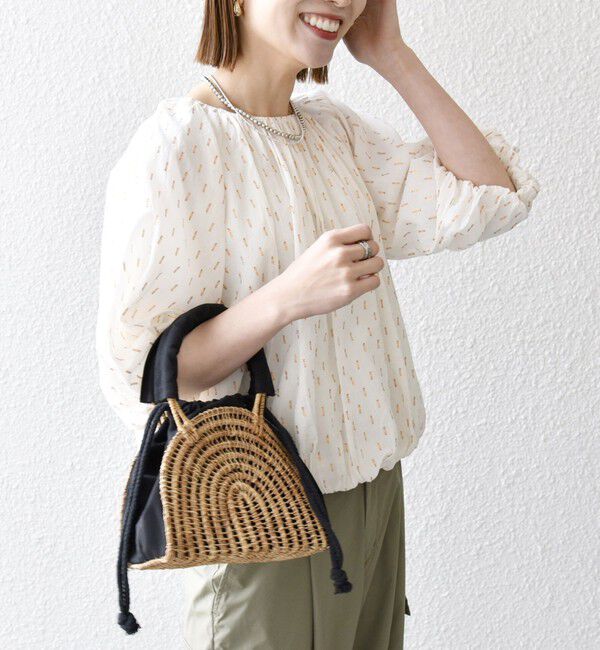 SHIPS any「SHIPS any:〈洗濯機可能〉ラメ ドビー ギャザー パフ スリーブ ブラウス」|シャツ・ブラウス|