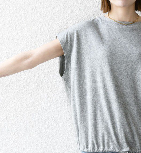 SHIPS any「SHIPS any:〈接触冷感/汗染み防止加工/洗濯機可能〉ドロスト フレンチスリーブ TEE」|Tシャツ・カットソー|