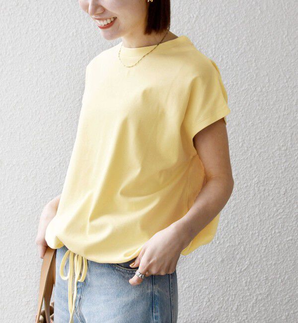 SHIPS any「SHIPS any:〈接触冷感/汗染み防止加工/洗濯機可能〉ドロスト フレンチスリーブ TEE」|Tシャツ・カットソー|