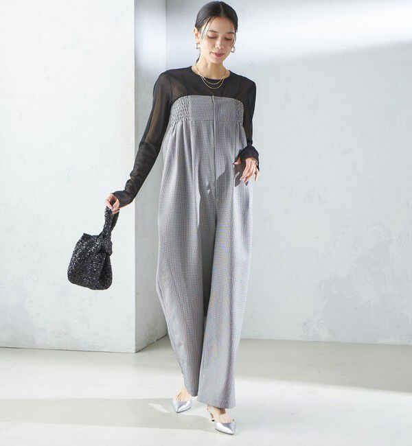 SHIPS for women「【SHIPS別注】APUPIL:〈洗濯機可能〉ギンガム チェック ベアトップ オールインワン」|オールインワン|