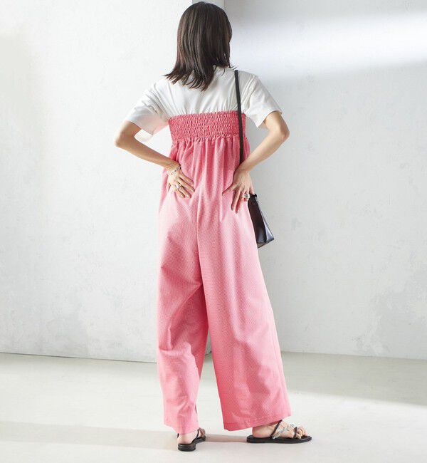 SHIPS for women「【SHIPS別注】APUPIL:〈洗濯機可能〉ギンガム チェック ベアトップ オールインワン」|オールインワン|