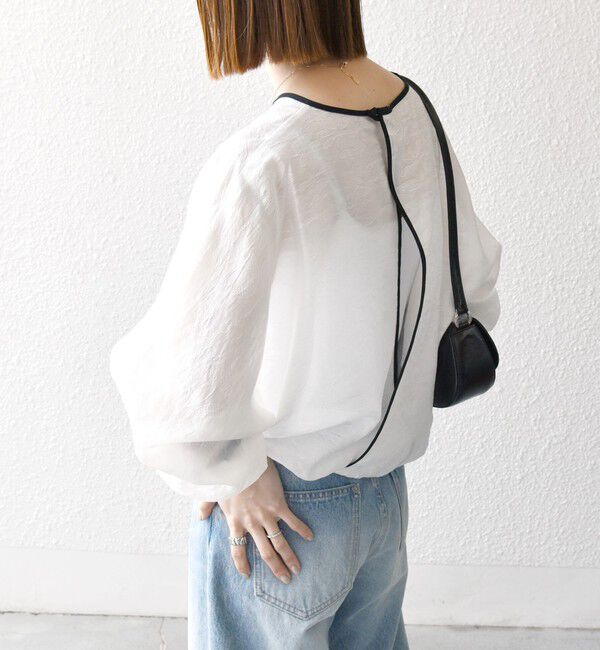 SHIPS any「《追加予約》SHIPS any:〈洗濯機可能〉フラワー ジャカード ドルマン パイピング ブラウス」|シャツ・ブラウス|