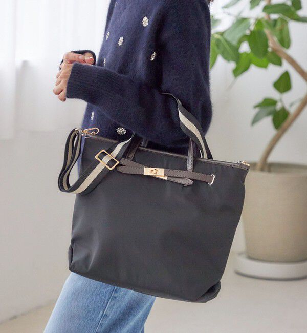 SHIPS for women「【WEB限定】ライン テープ ショルダー付き A4 トート」|トートバッグ|