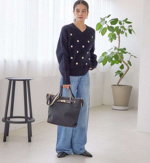 SHIPS for women「【WEB限定】ライン テープ ショルダー付き A4 トート」|トートバッグ|