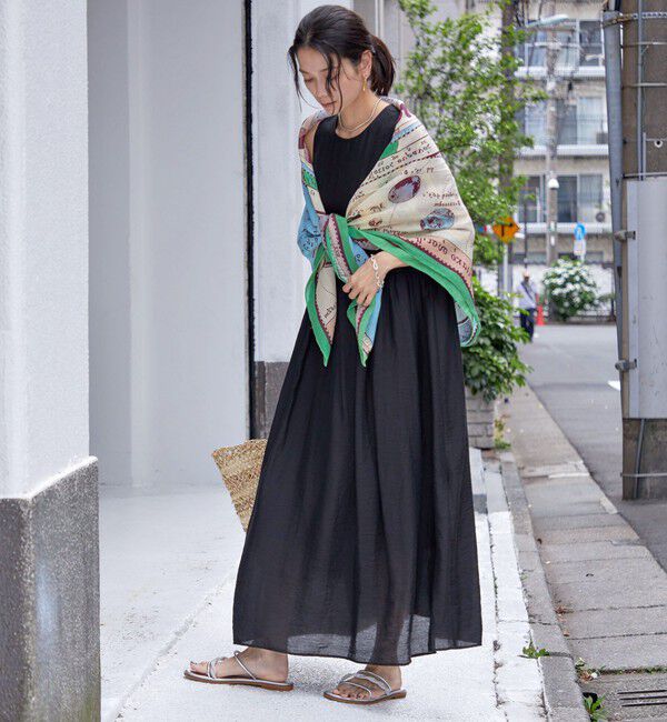 SHIPS for women「〈手洗い可能〉シルク混 シアー ノースリーブ ワンピース」|ワンピース|