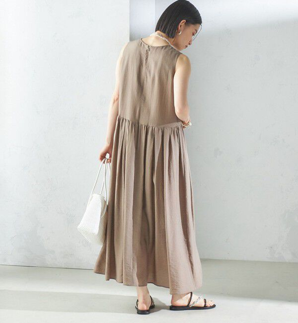 SHIPS for women「〈手洗い可能〉シルク混 シアー ノースリーブ ワンピース」|ワンピース|