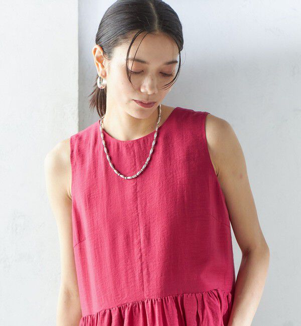 SHIPS for women「〈手洗い可能〉シルク混 シアー ノースリーブ ワンピース」|ワンピース|