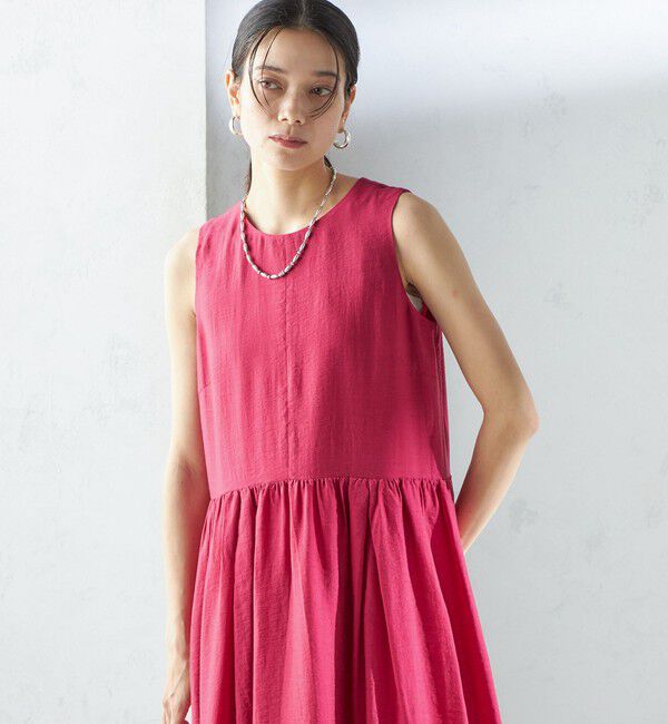 SHIPS for women「〈手洗い可能〉シルク混 シアー ノースリーブ ワンピース」|ワンピース|