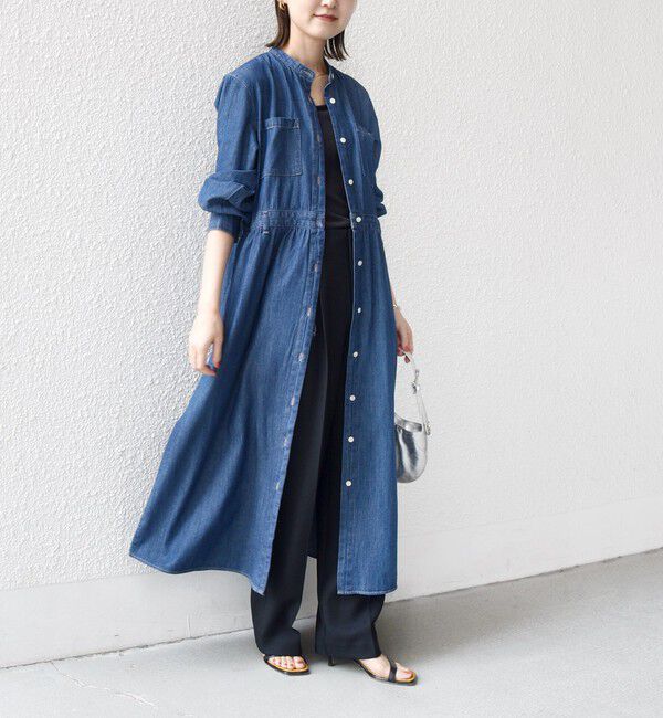 SHIPS for women「〈洗濯機可能〉ライトオンス デニム ウエスト 切替 ワンピース」|ワンピース|
