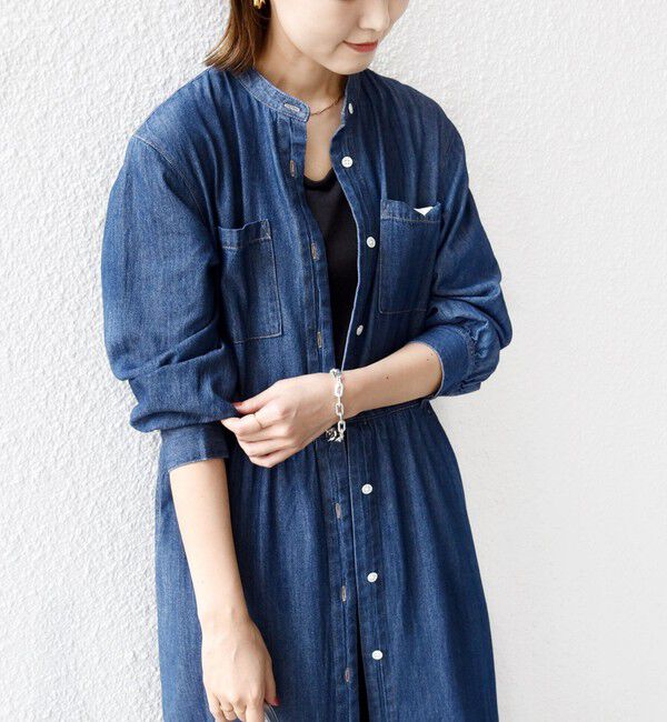 SHIPS for women「〈洗濯機可能〉ライトオンス デニム ウエスト 切替 ワンピース」|ワンピース|