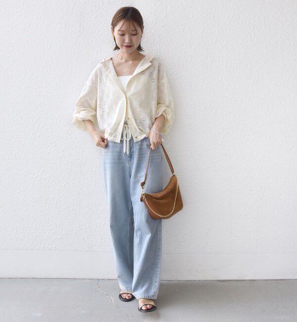 SHIPS for women「【WEB限定】〈手洗い可能〉レース フード シャツ 羽織」|シャツ・ブラウス|