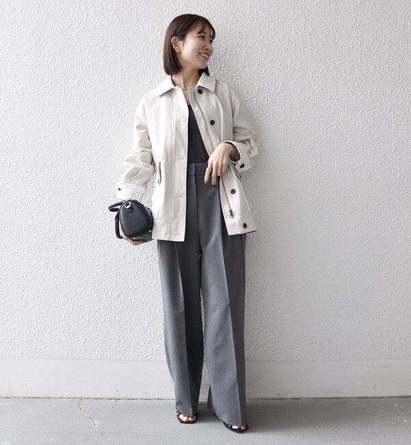 SHIPS any「SHIPS any:〈洗濯機可能〉コットン レース 切替 ミリタリー ジャケット ブルゾン」|ブルゾン・スタジャン|