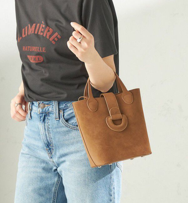 SHIPS for women「《予約》ピーチスキン調 ミニ キューブ トート」|トートバッグ|キャメル