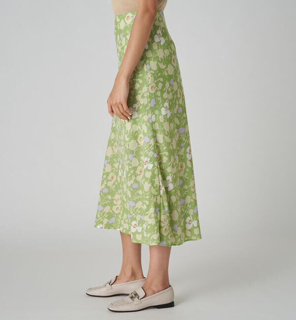 MACPHEE「フローラルプリント フレアロングスカート」|フレア|