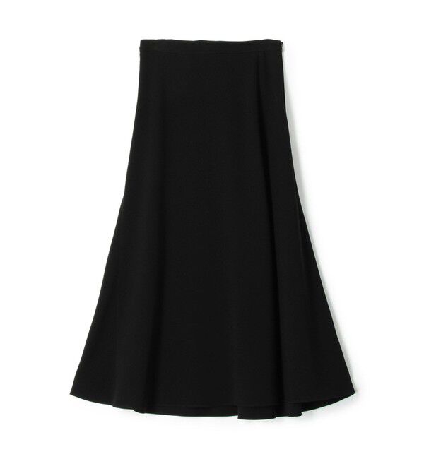 DES PRES「ライトダブルクロス フレアロングスカート」|フレア|19 ブラック