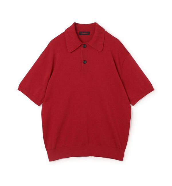 CABaN「コットン ポロニットプルオーバー」|ニット・セーター|35 レッド
