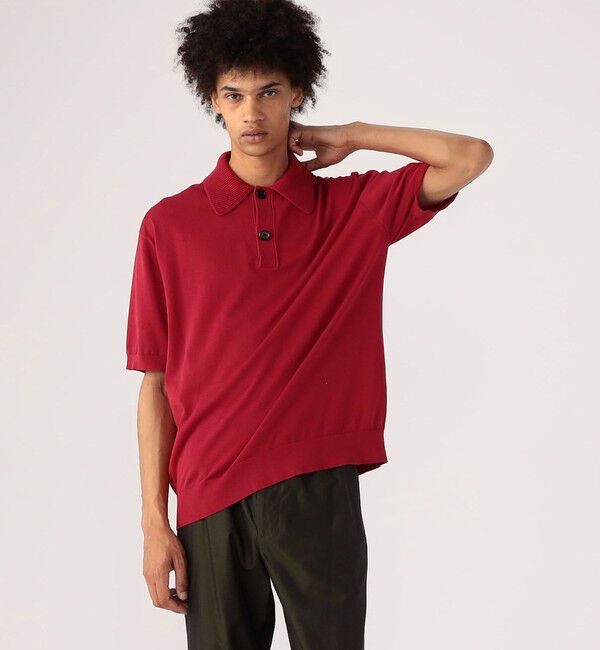 CABaN「コットン ポロニットプルオーバー」|ニット・セーター|