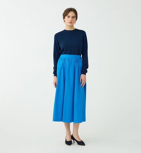 Ballsey「ストレッチタフタ ボリュームギャザースカート」|フレア|