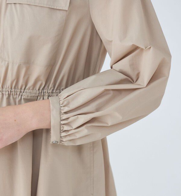 Ballsey「ライトタフタ ジップアップロングコート」|ノーカラーコート|